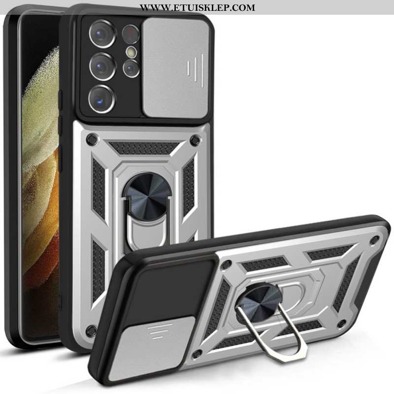 Etui do Samsung Galaxy S21 Ultra 5G Designerski Uchwyt Na Obiektyw I Ochraniacze